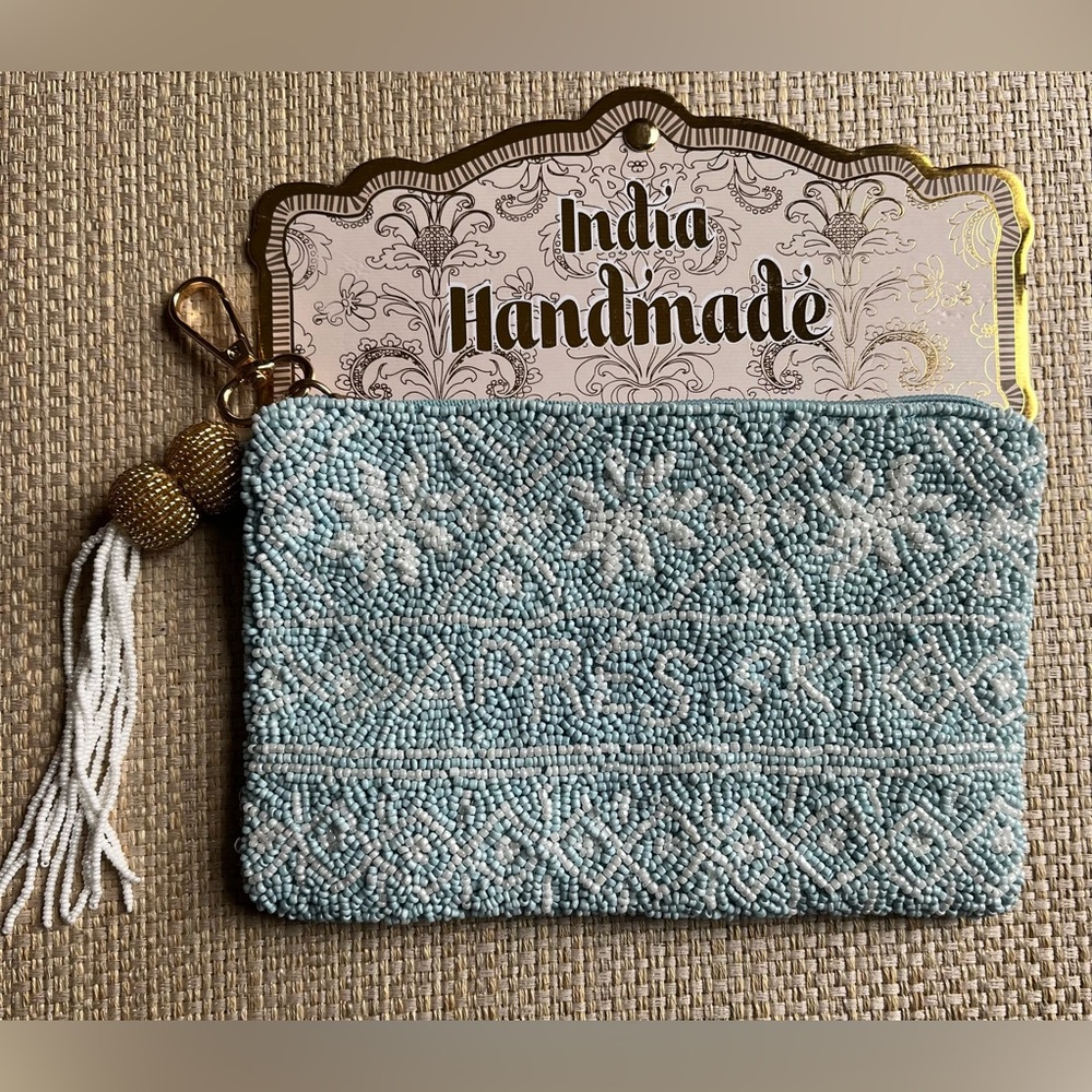 Wandering Moon Blue Apres Ski Beaded
Pouch New